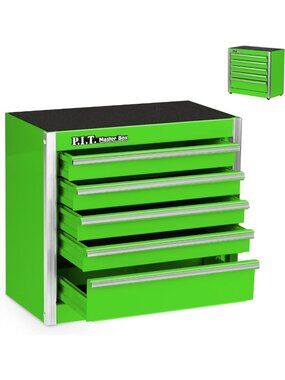 Compact Metal Toolbox Organizer with 5 Drawers, Magnetic Lock, Cute Green Design